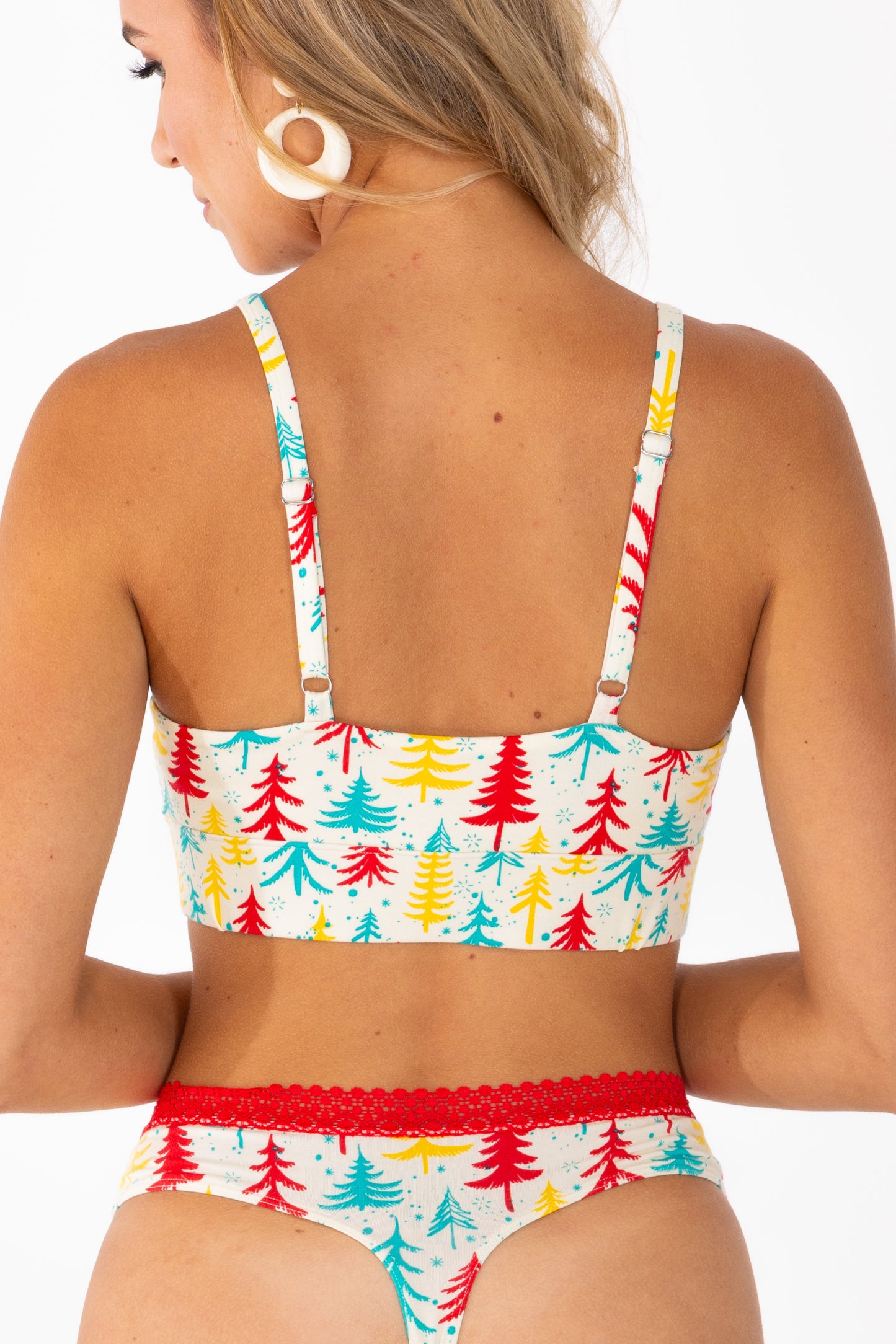 The Pine Tree Playgirl | Retro Christmas Trees Boob Hammock™ Scoop Bralette