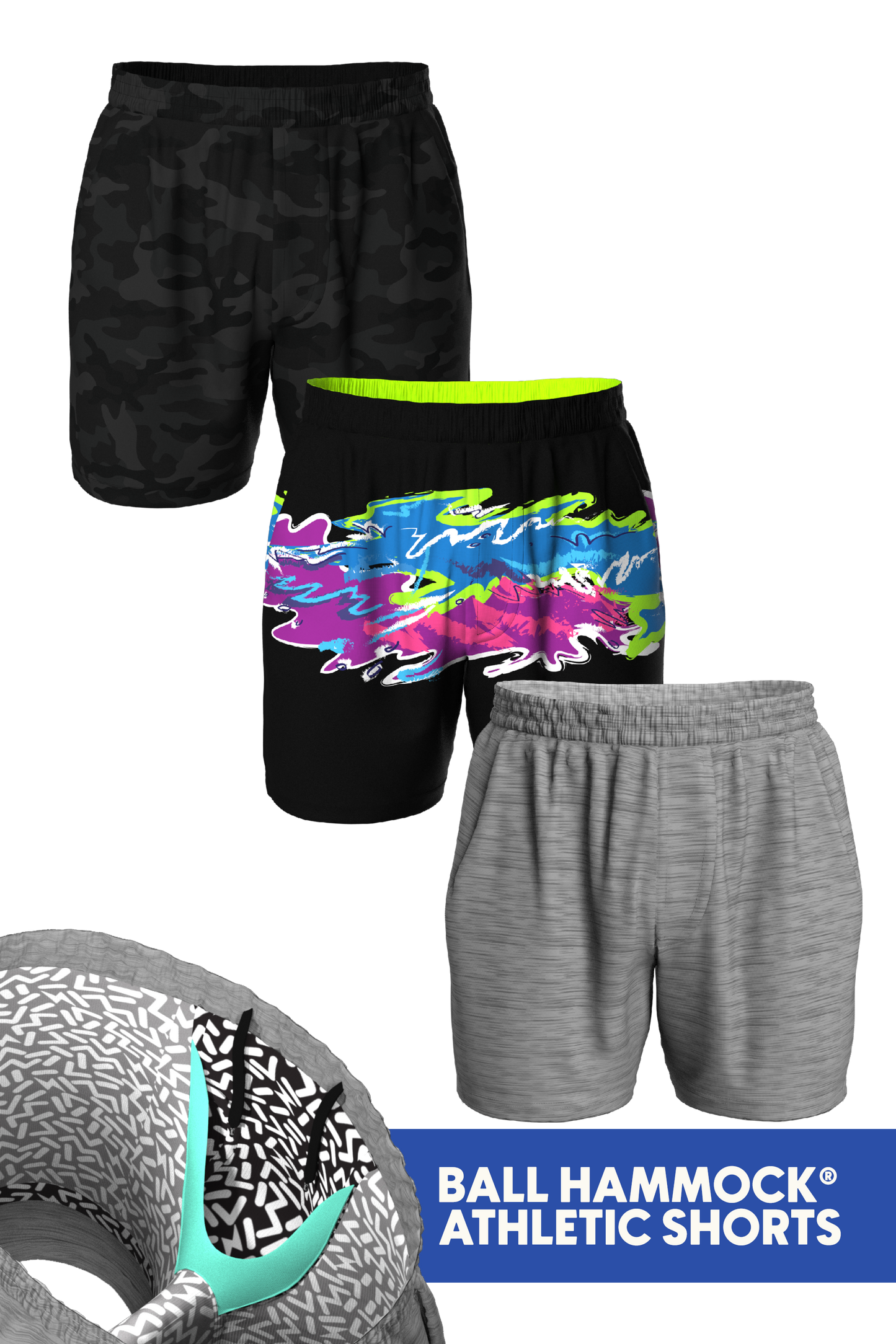 The Triple Threat | Ball Hammock® 5 Inch Athletic Shorts 3 Pack