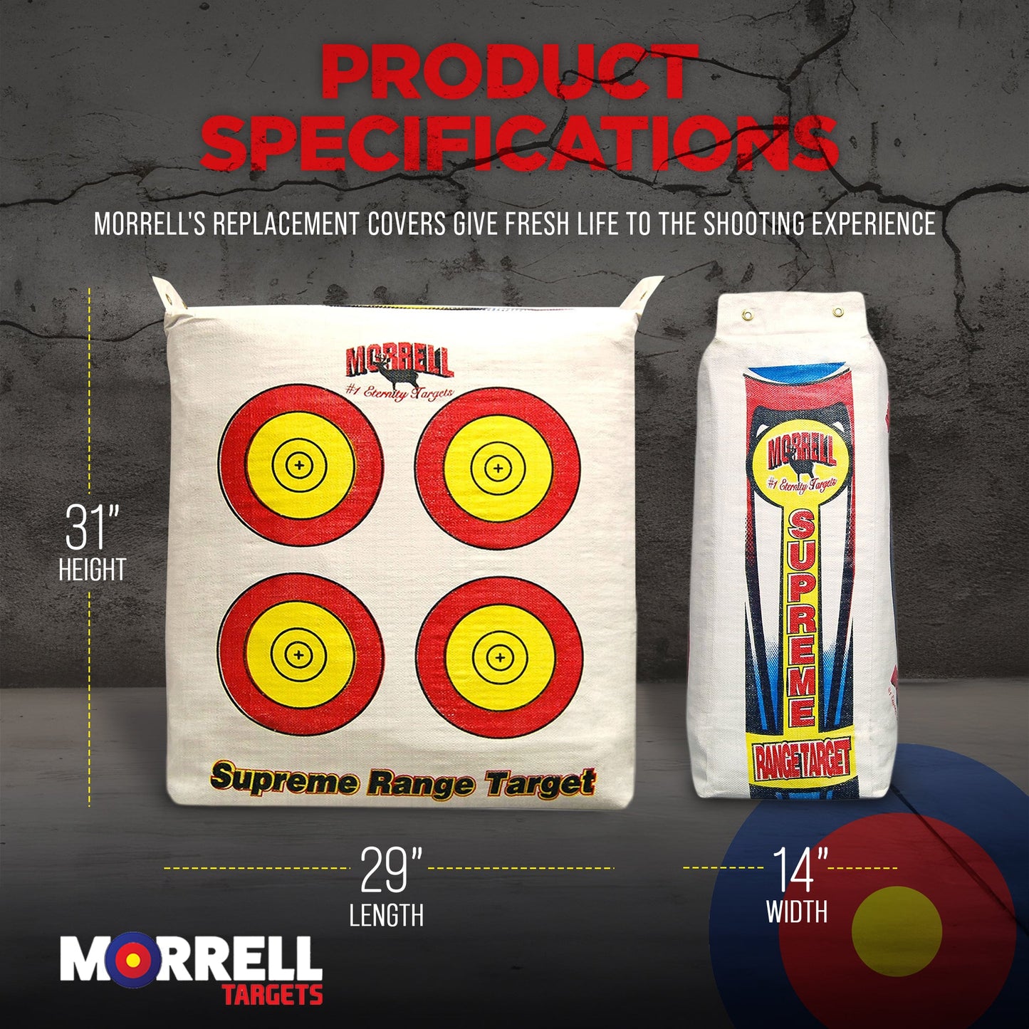 Morrell Supreme Range Archery Target Replacement Cover (Cover Only) (4 Pack)