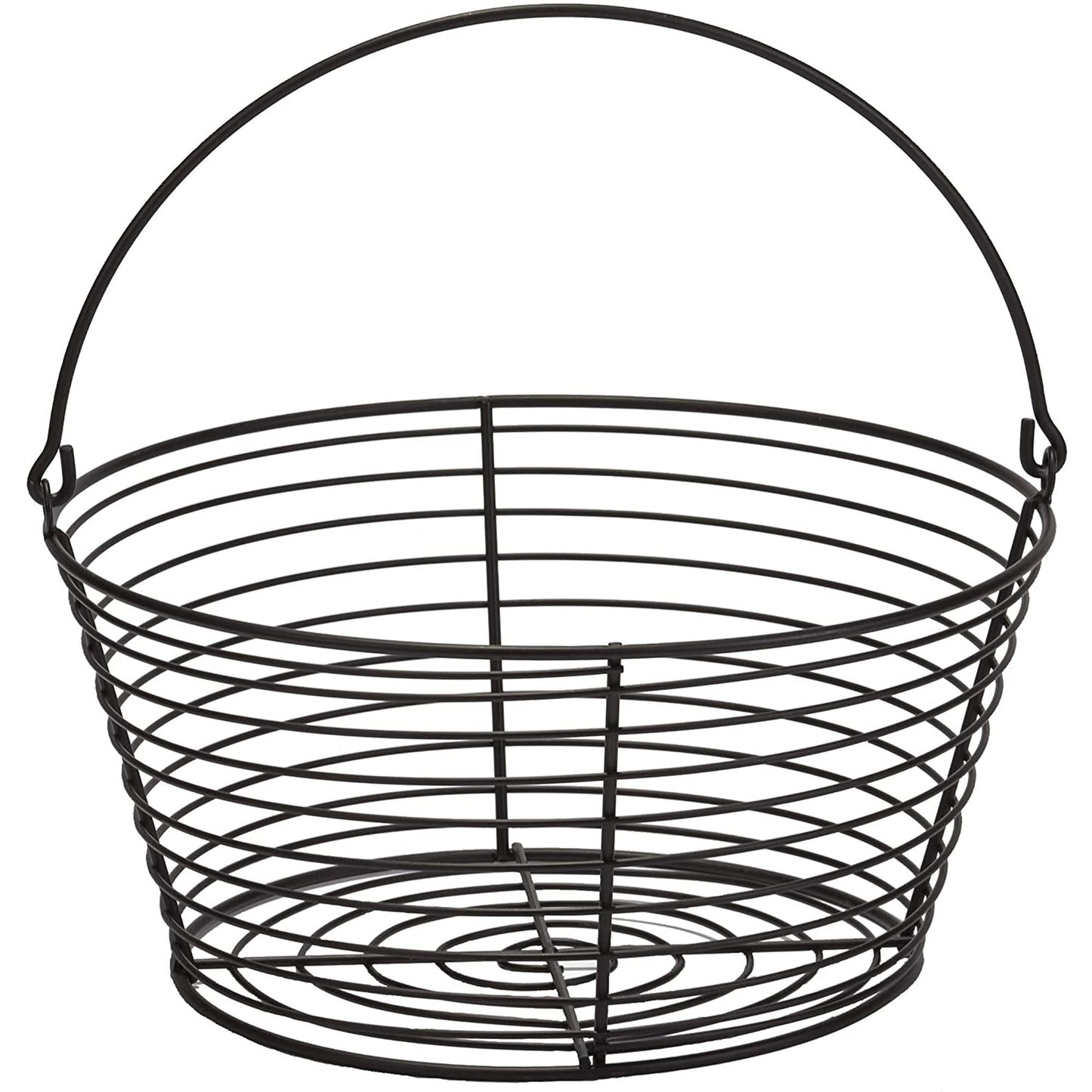 Little Giant Large Metal Wire Egg Basket for Collecting Chicken Eggs, Black