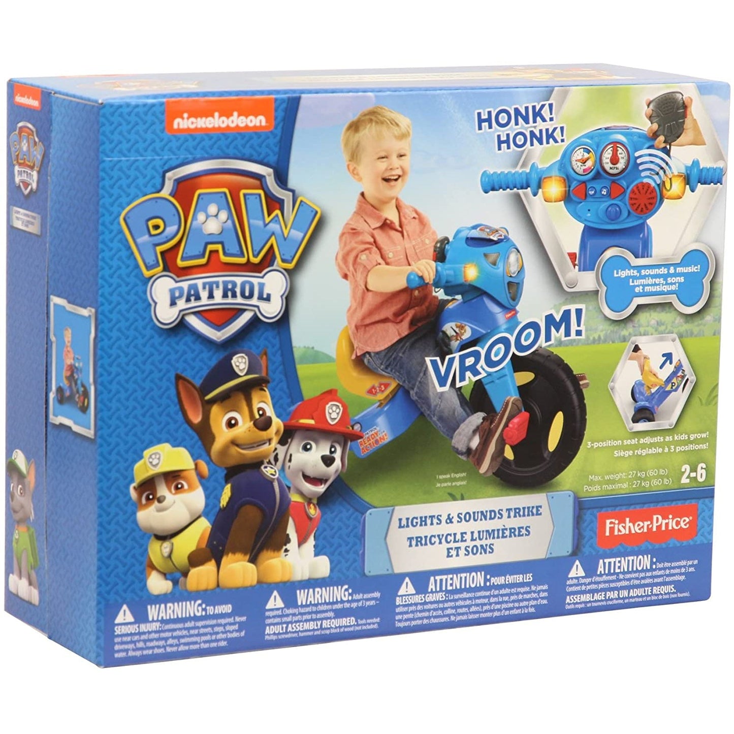 Fisher-Price Nickelodeon Paw Patrol Tough Trike Light Up Kid's Tricycle Ride On