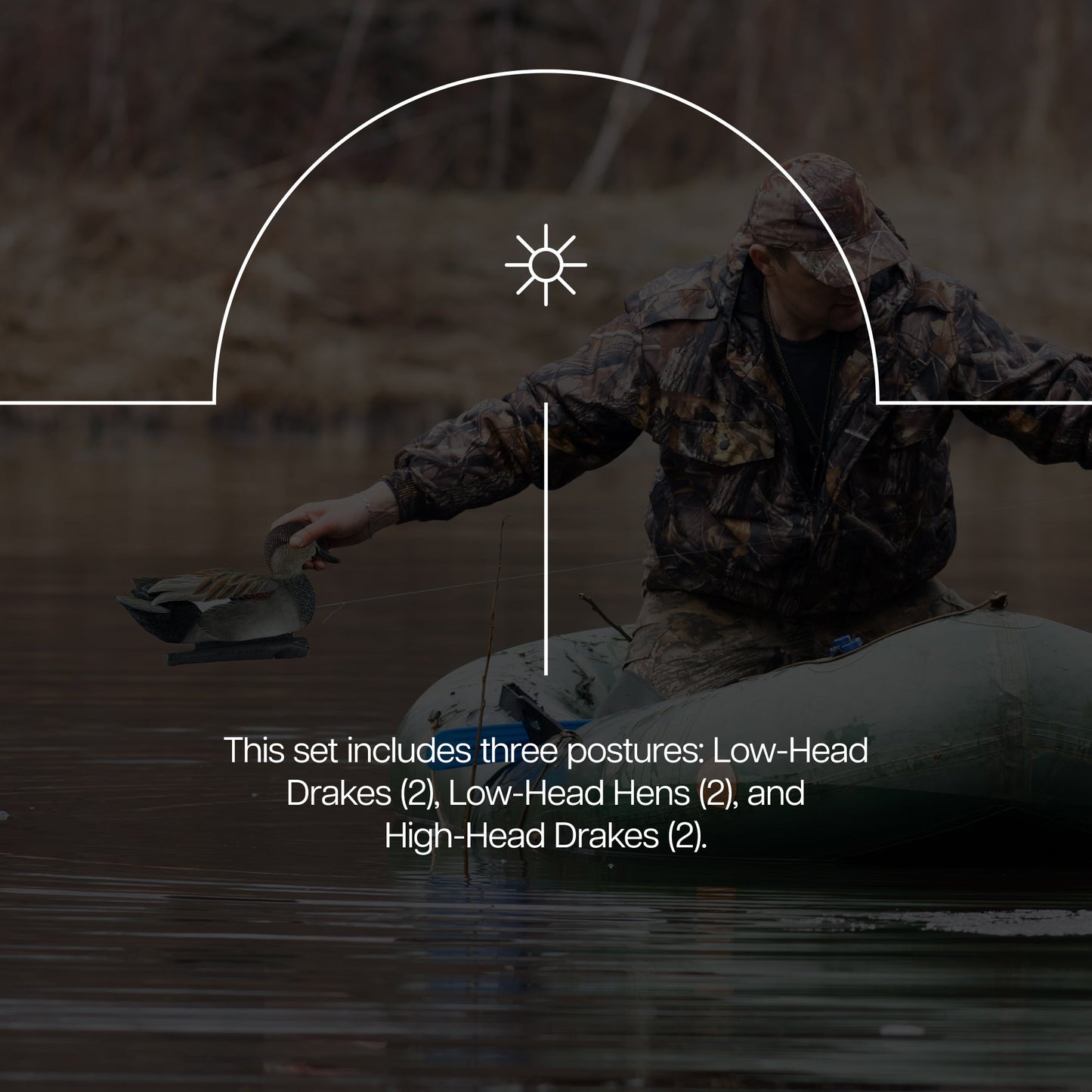 Avian X Topflight Gadwall Decoys Realistic Gray Ducks, Set of 6, Multicolor