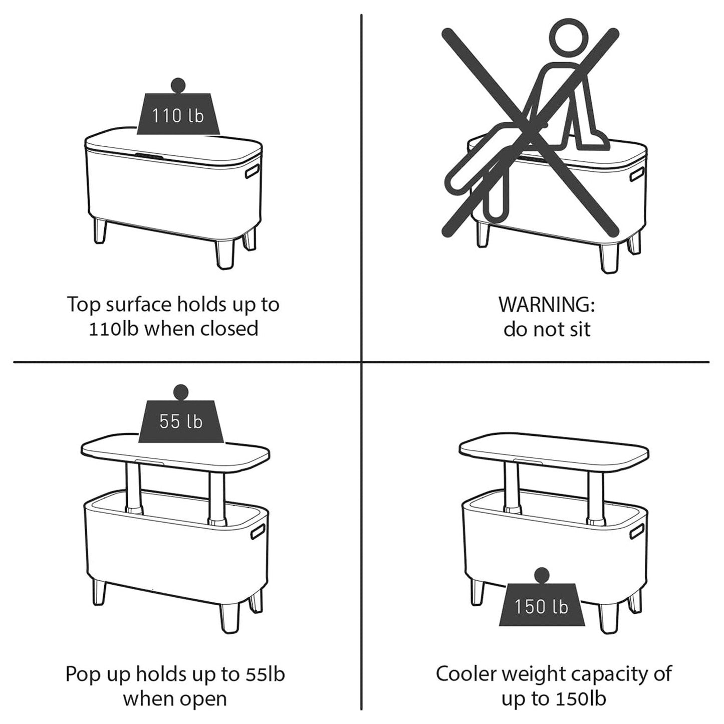 Keter Breeze Bar 17 Gallon Cooler with Pop-Up Table Top Bar Cart, Espresso Brown