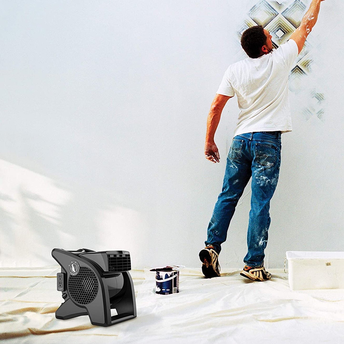 Lasko U15617 Pro Performance 3 Speed Pivoting Home Utility Floor Drying Fan