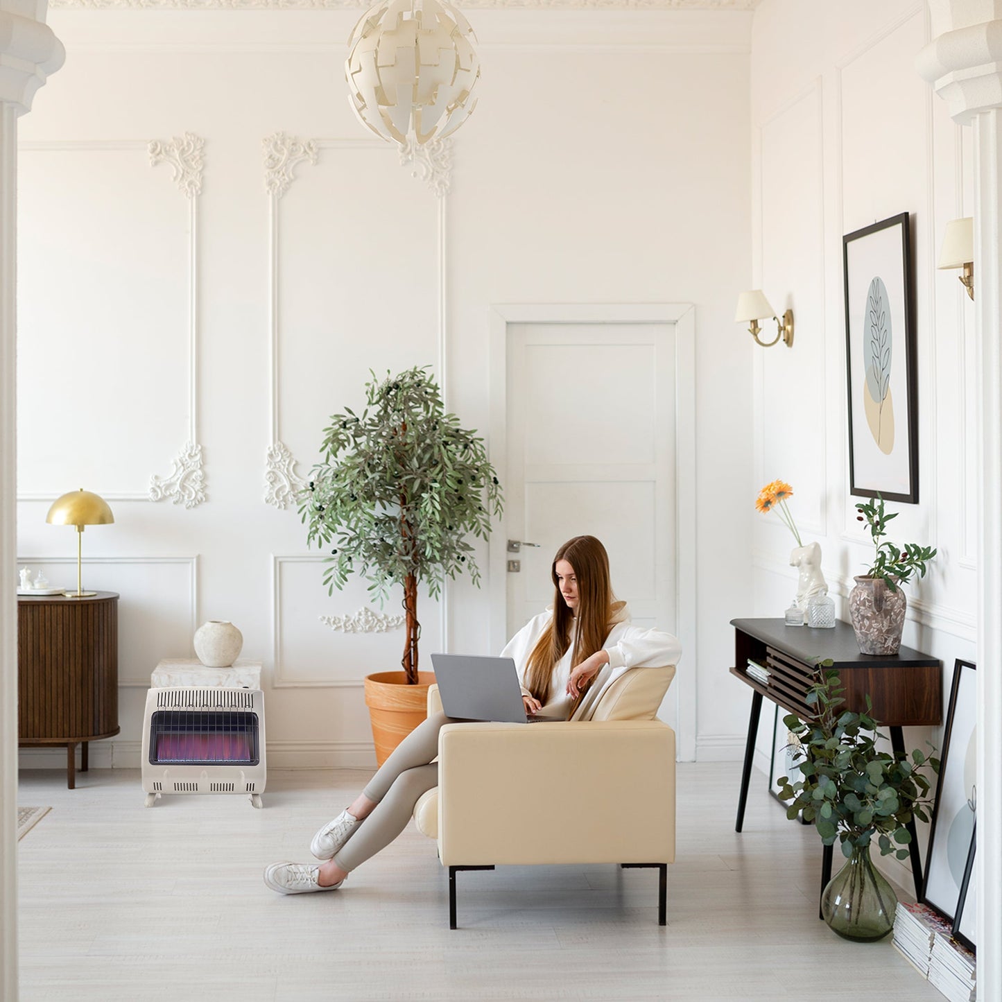 Mr Heater 30000 BTU Vent Free Blue Flame Propane Gas Wall or Floor Indoor Heater