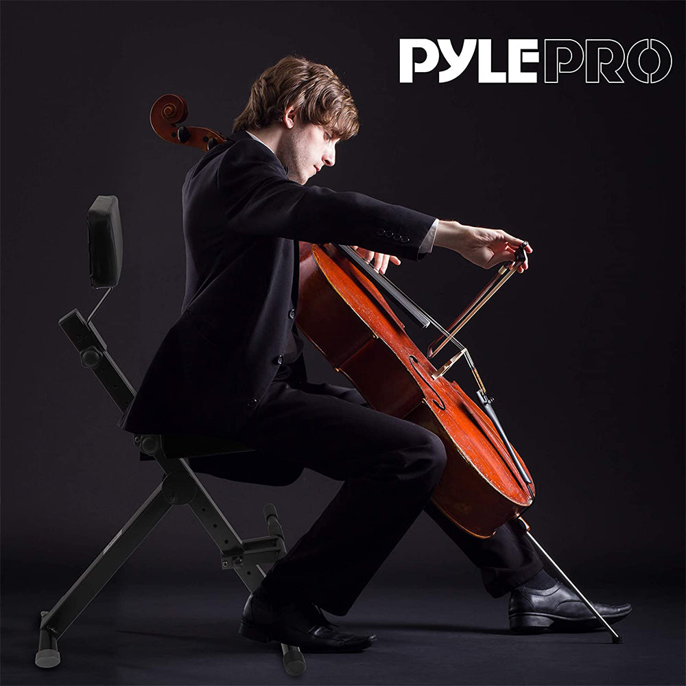 Pyle PKST70 Performer Chair Seat Portable Stool w/ Height Adjustable Foot Rest