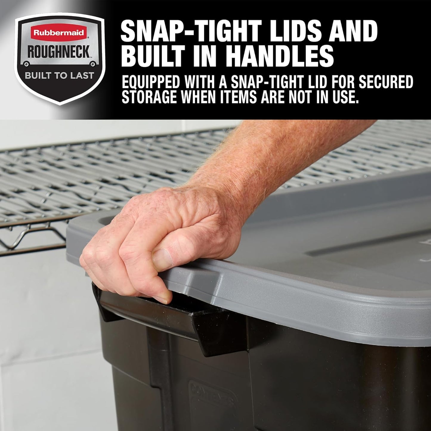 Rubbermaid Roughneck 31 Gallon Storage Container, Black/Cool Gray (3 Pack)