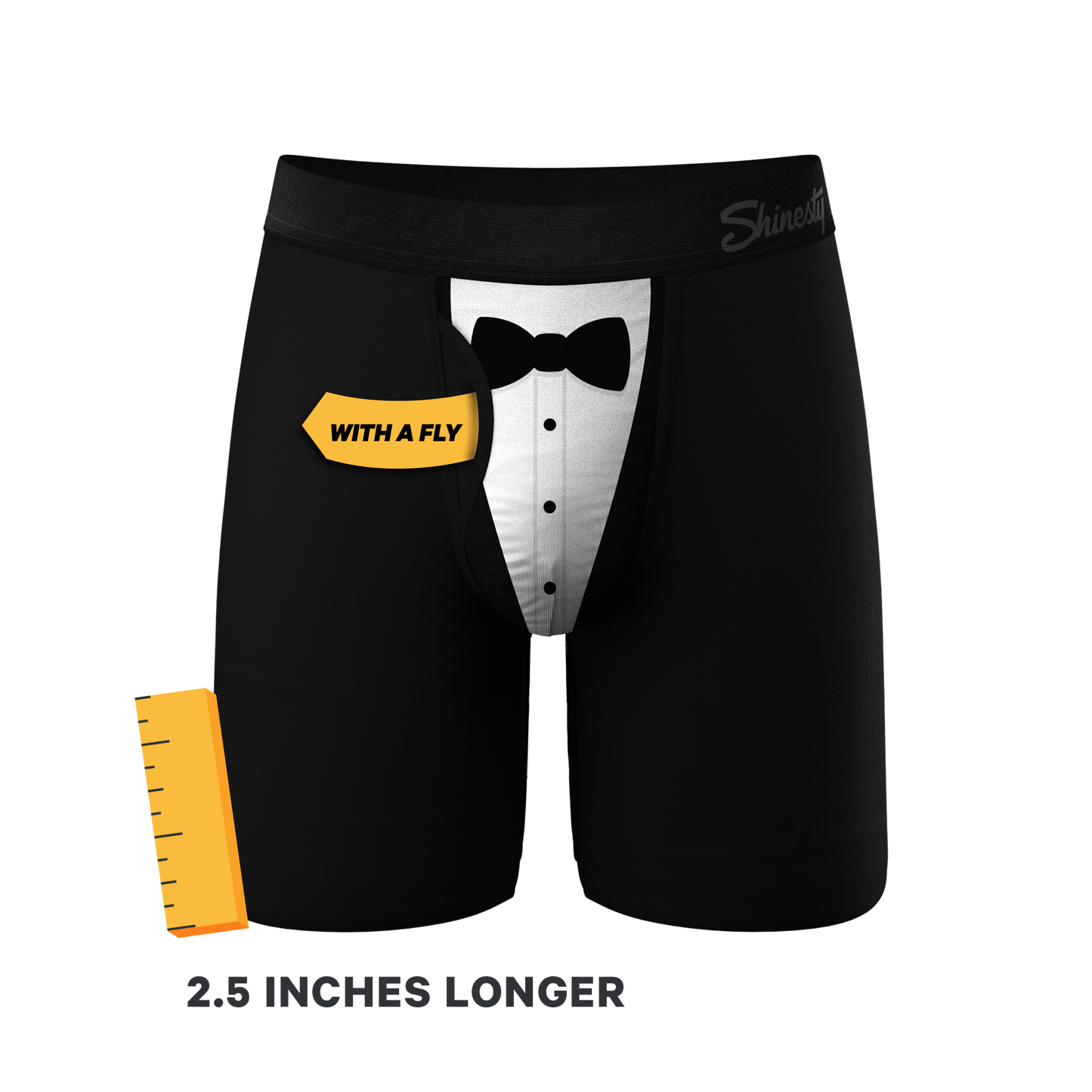 The 009 | Black Tuxedo Long Leg Ball Hammock® Pouch Underwear With Fly