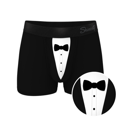 The 009 | Black Tuxedo Ball Hammock® Pouch Trunks Underwear