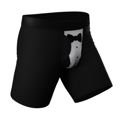 The 009 | Black Tuxedo Long Leg Ball Hammock® Pouch Underwear With Fly