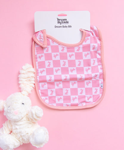 HOPPITY BLUSH CHECKERS DREAM BABY BIB