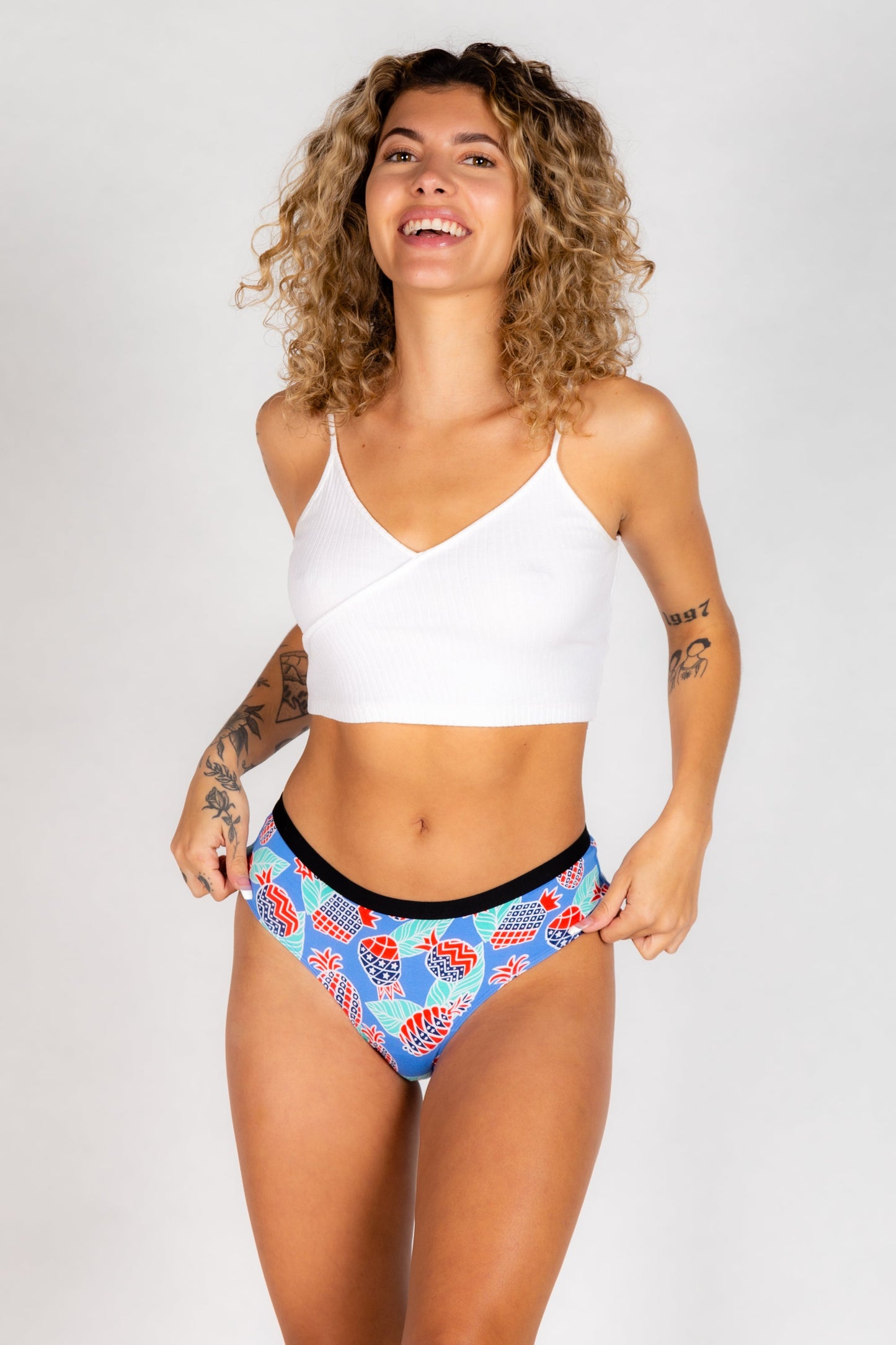 The Backyard BBQ | American Flag Hawaiian Print Modal Cheeky Underwear