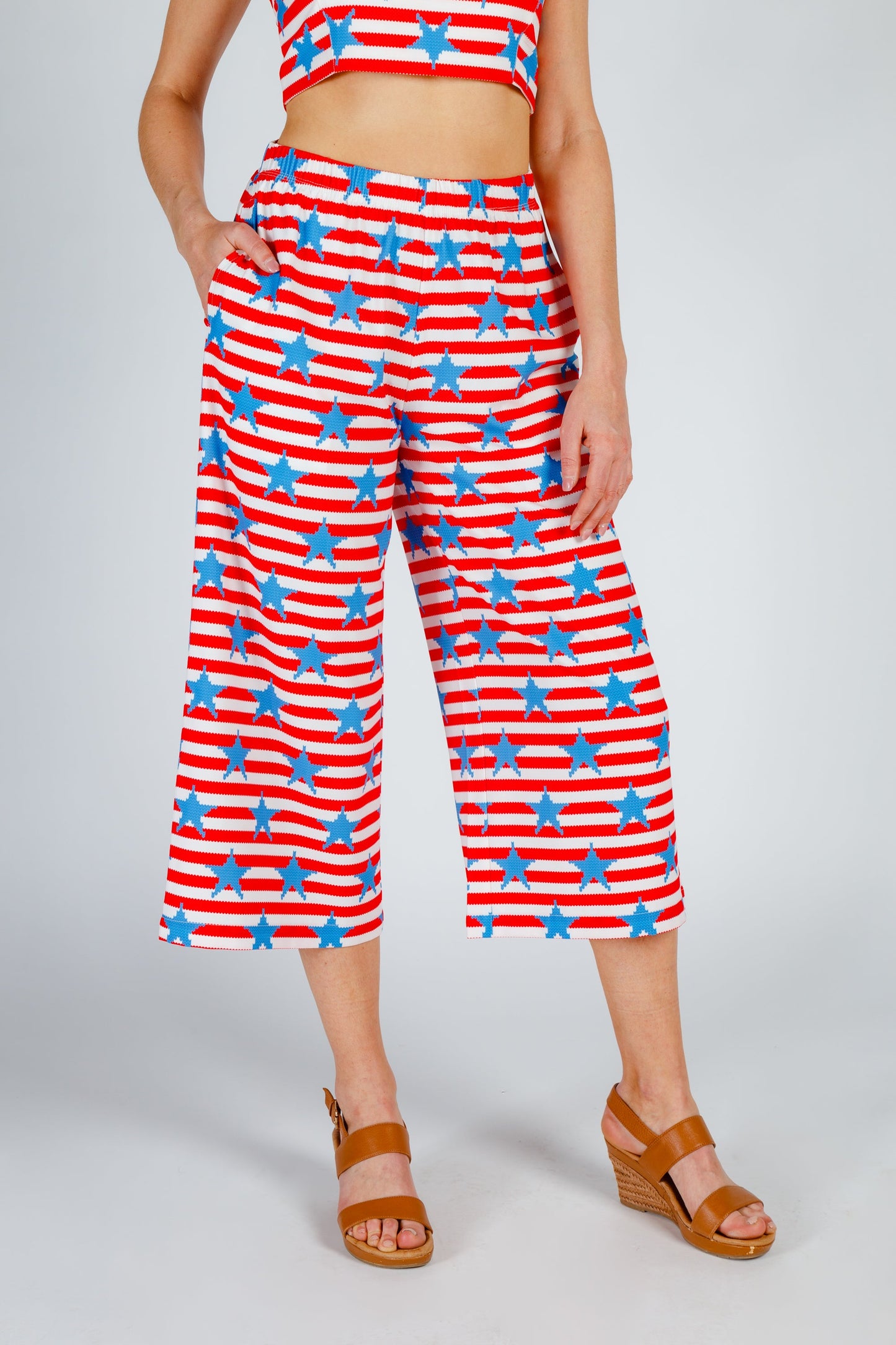 The Naughtycal Lady | USA Big Knit Printed Culotte Pants