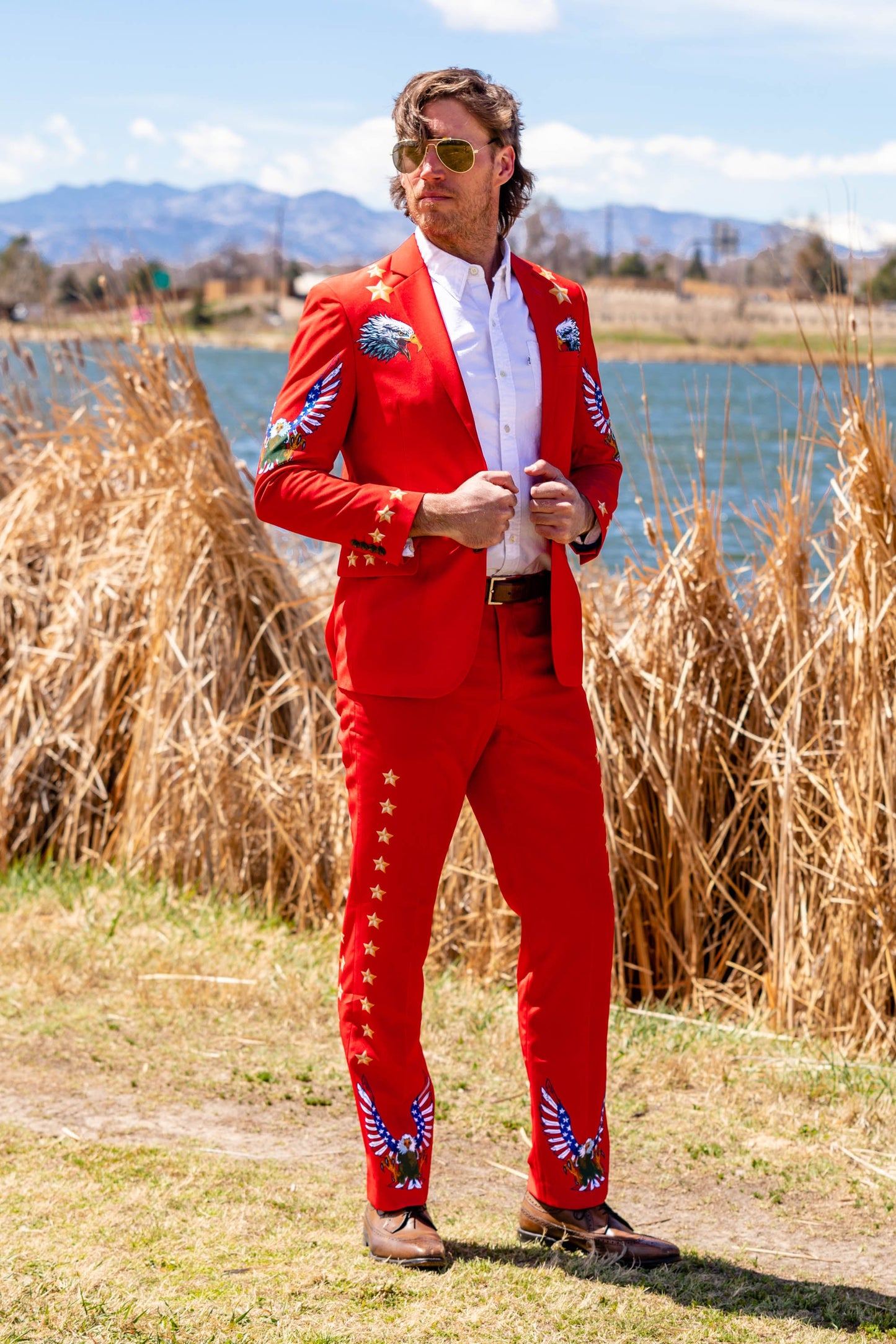 The Sunday Best | Western Style Red USA Suit