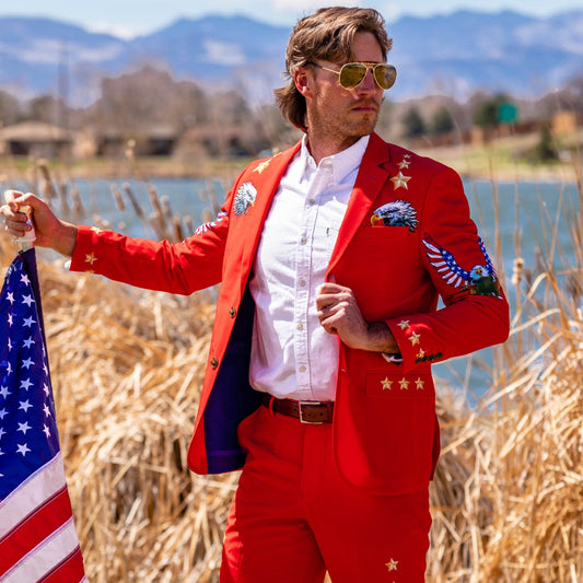 The Sunday Best | Western Style Red USA Suit