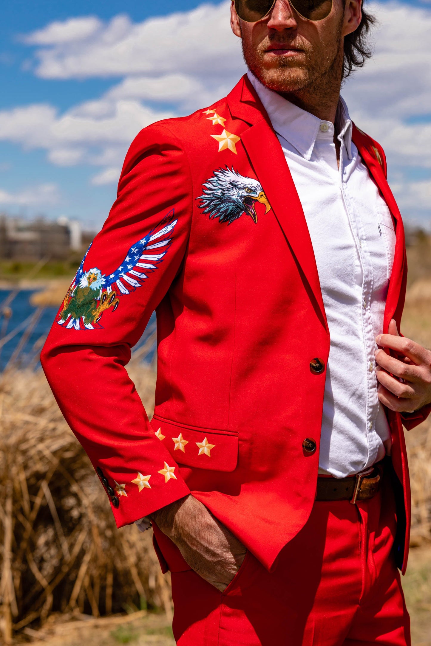 The Sunday Best | Western Style Red USA Suit