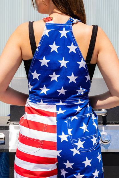 The Screamin Eagles | Ladies Unisex USA Short Overalls