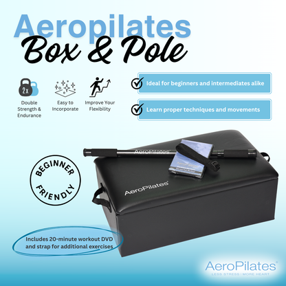 Stamina Products 05-0025 AeroPilates Elevation Box & Pole for Strength, Balance