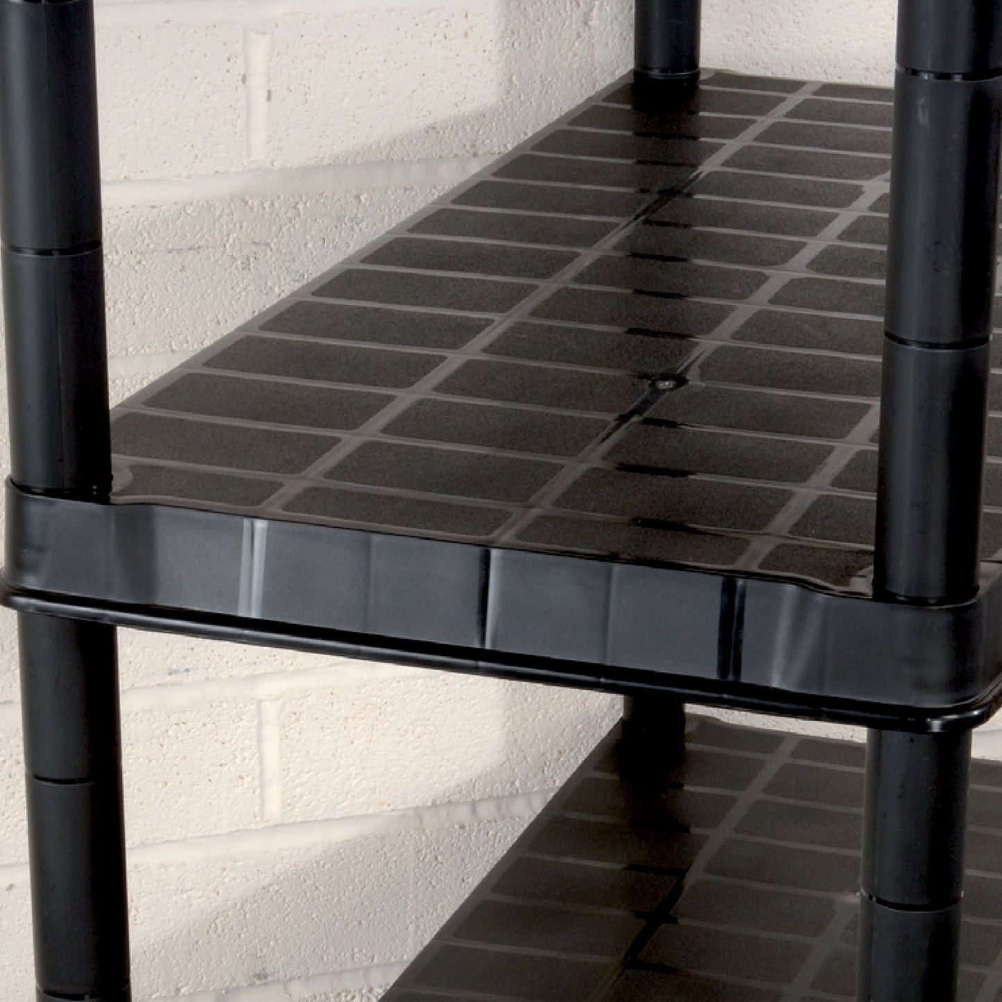 Ram Quality Products Deluxe 5 Tier Plastic Garage Storage Shelf Unit, Black