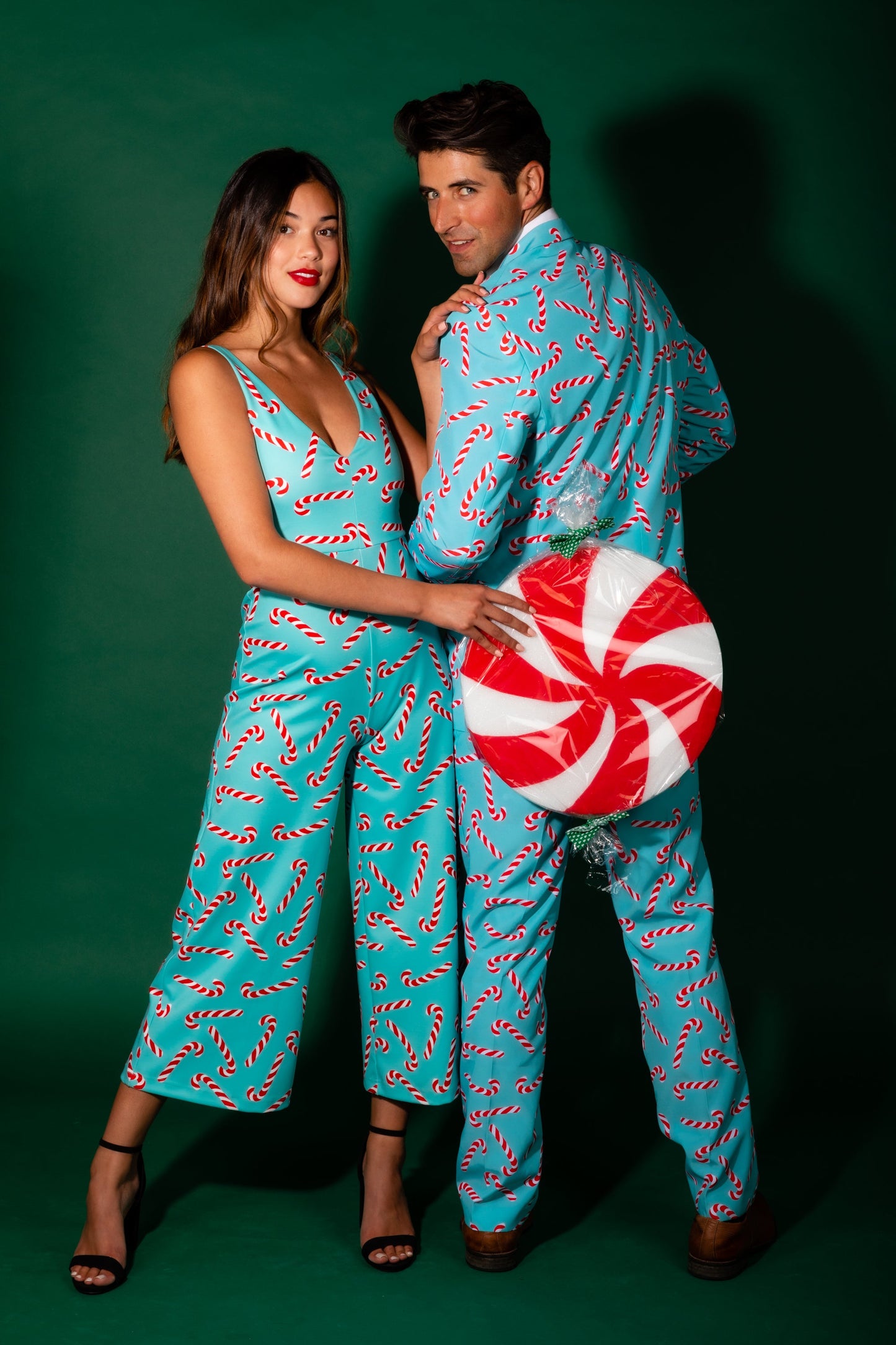 The Peppermint Pimp Canes | Candy Cane Print Christmas Suit