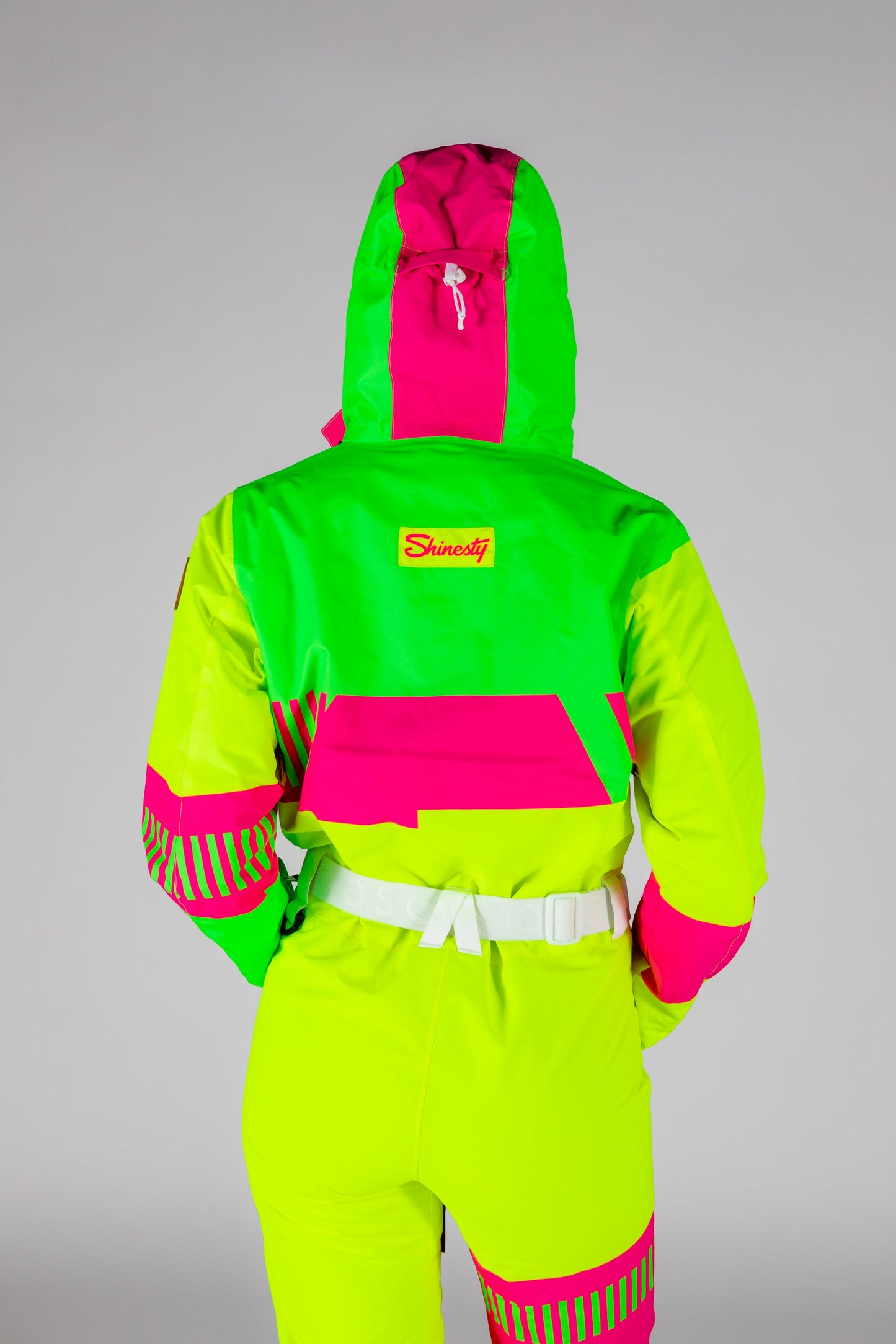 The Cat Track Fever | Neon Yellow Retro Women's One Piece Ski Suit