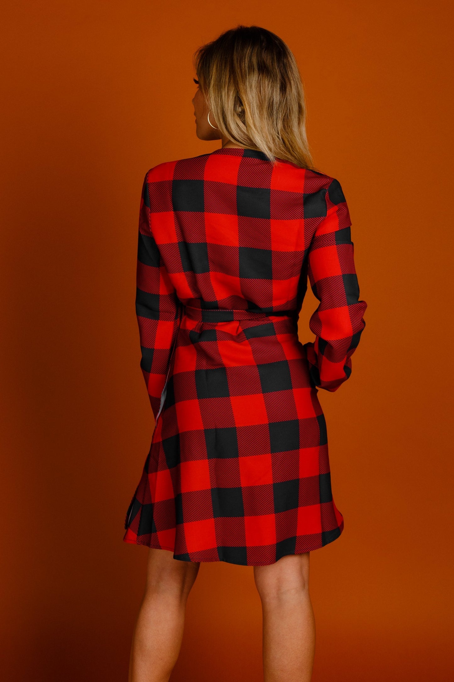 The Red & Black Lumberjack | Red Buffalo Check Christmas Wrap Dress