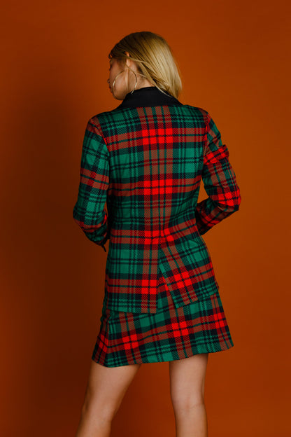 The Lincoln Log Love Lady | Women's Green Plaid Christmas Skirt