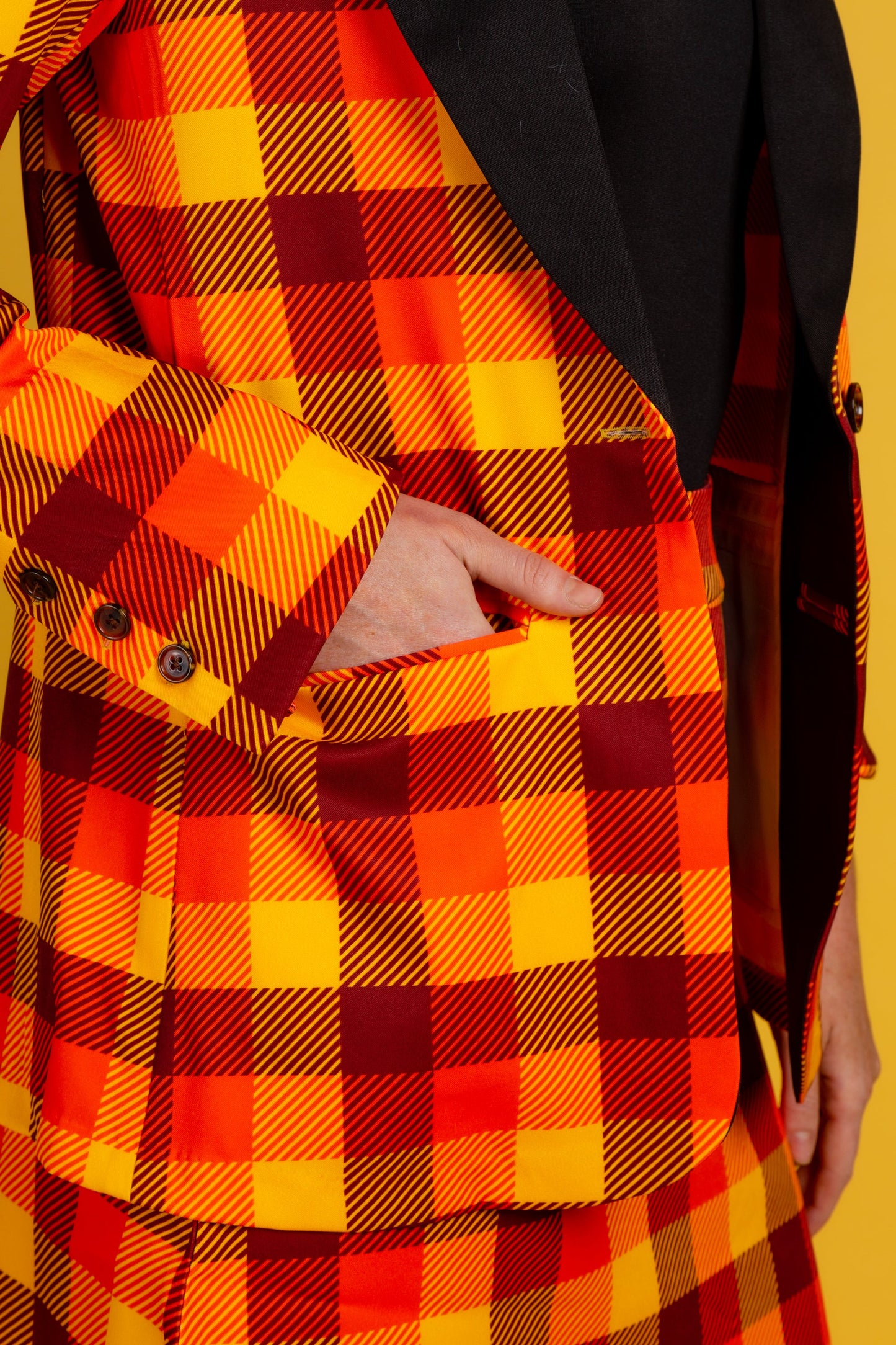 That 70s Suit | Womens Orange Plaid Thanksgiving Suit