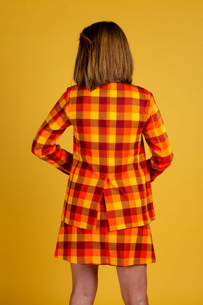 That 70s Suit | Womens Orange Plaid Thanksgiving Suit