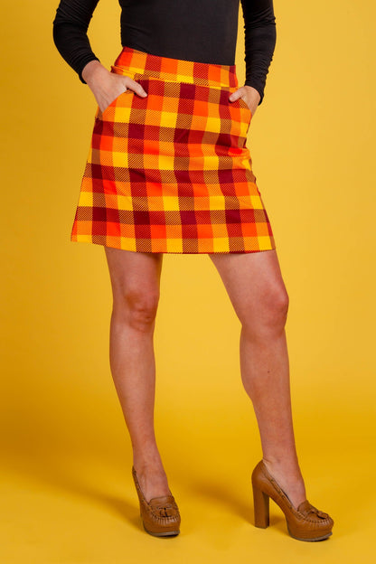 That 70s Suit | Womens Orange Plaid Thanksgiving Suit