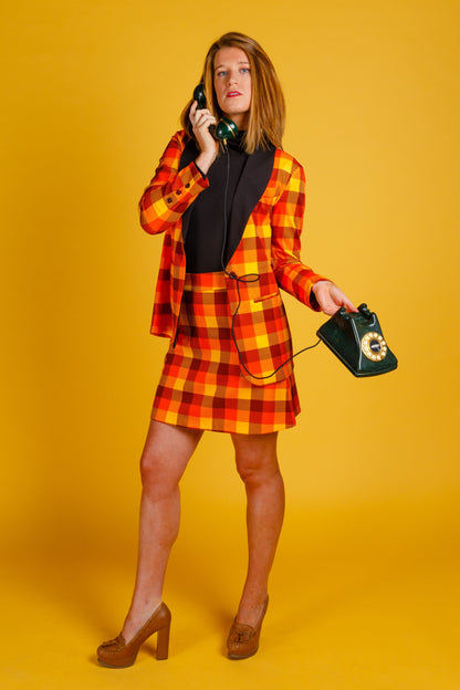 That 70s Suit | Womens Orange Plaid Thanksgiving Suit