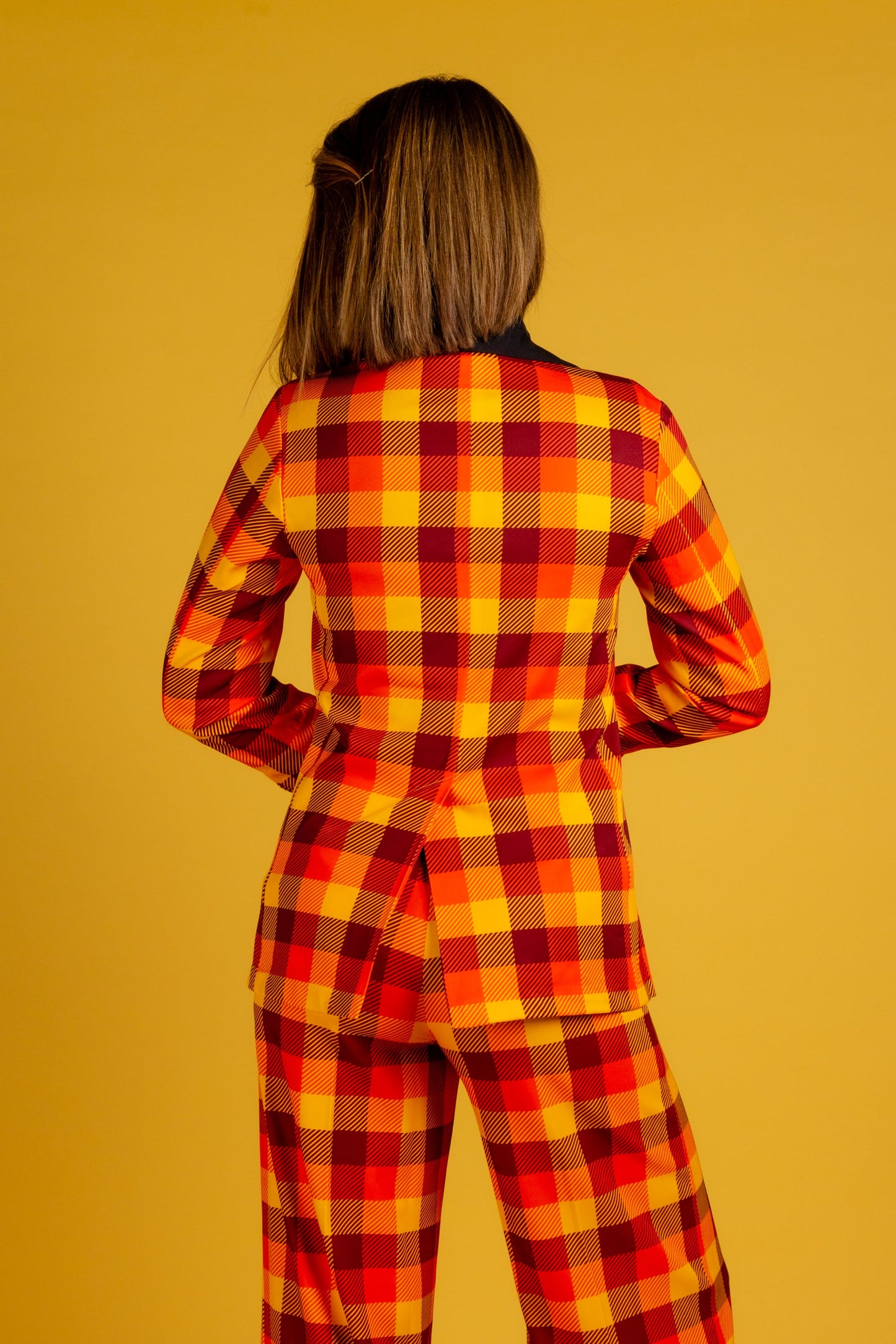 That 70s Suit | Womens Orange Plaid Thanksgiving Suit