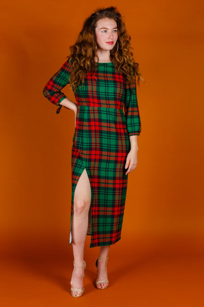 The Lincoln Log Love Lady | Midi Christmas Dress