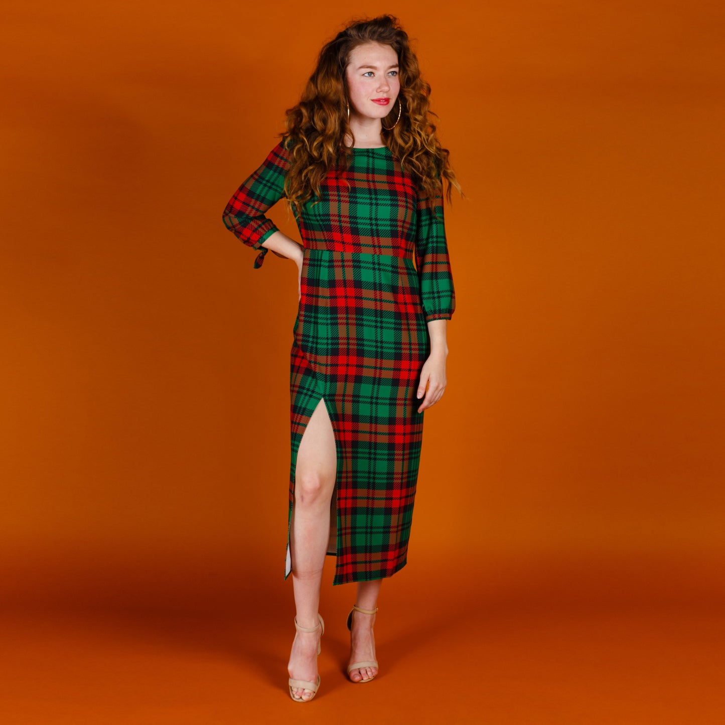 The Lincoln Log Love Lady | Midi Christmas Dress