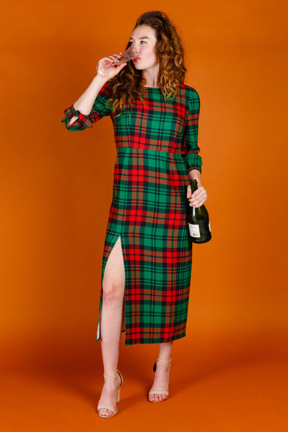 The Lincoln Log Love Lady | Midi Christmas Dress