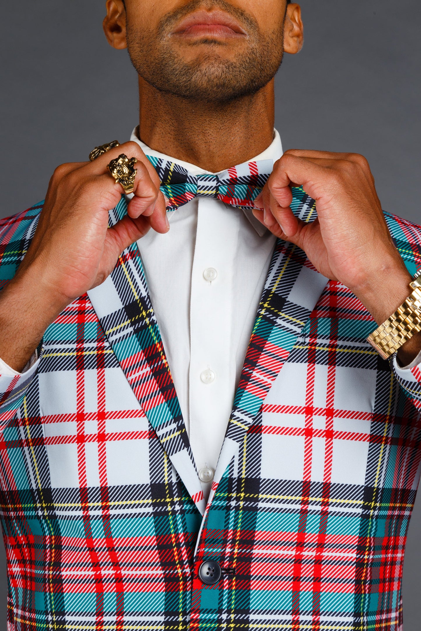 The Scotch on the Rocks | White Plaid Christmas Suit