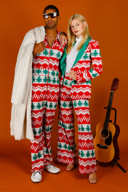 The Red Ryder | Men's Knit Print Christmas Flight Suit