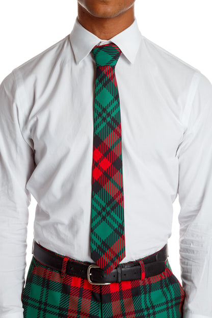 The Lincoln Log Love Daddy | Red And Green Christmas Plaid Tie