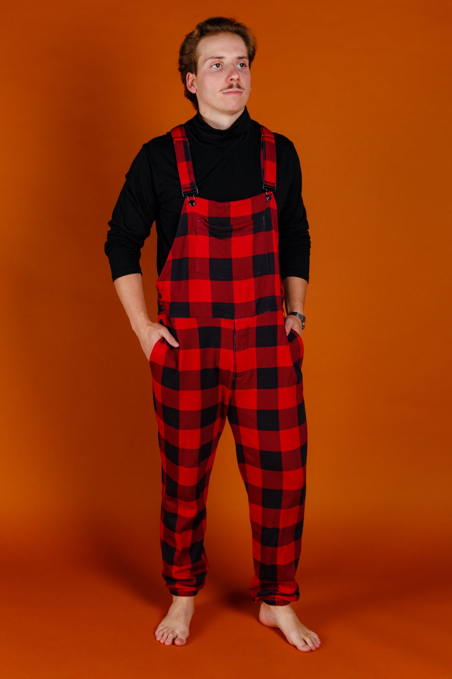 The Red & Black Lumberjack | Mens Red Buffalo Check Christmas Pajamaralls®