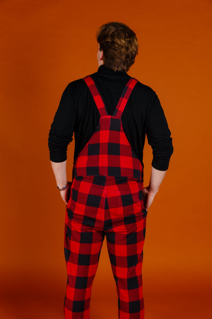 The Red & Black Lumberjack | Mens Red Buffalo Check Christmas Pajamaralls®