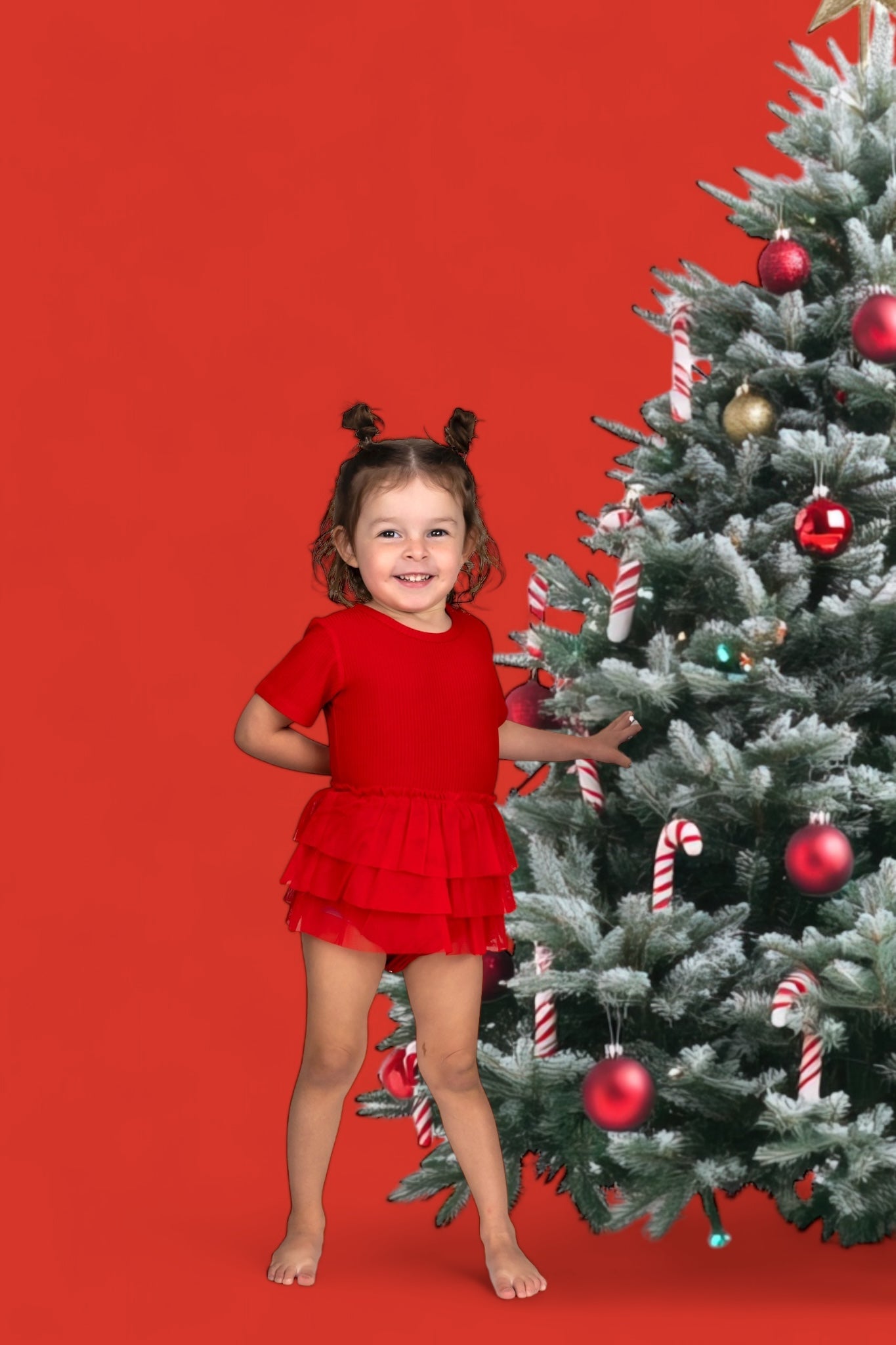 RED RIB DREAM TUTU BODYSUIT DRESS