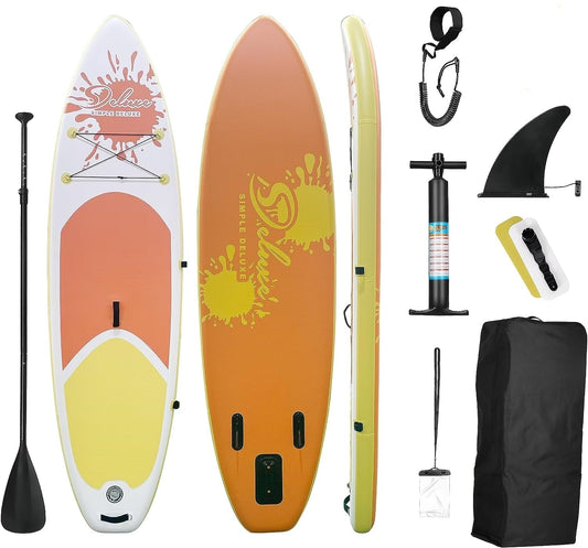 Inflatable Stand Up Paddle Board "Simple Deluxe Premium SUP for All Skill Levels, Pink Paddle Boards for Adults & Youth, Blow Up Stand-Up Paddleboards with Accessories & Backpack, Surf Control