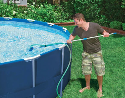 Intex Swimming Pool Maintenance Kit with Vacuum and Pole & 10’ Round Pool Cover