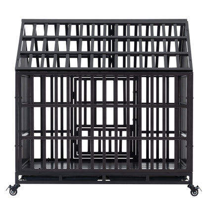 Heavy Duty Dog Cage pet Crate with Roof