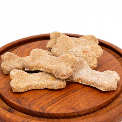 Carrot & Oats Dog Biscuits | Bag O' Bones | 20 Biscuits Per Bag | Natural Dog Treats | Made in Bellevue, NE | Dogalicious