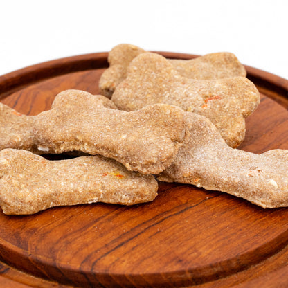 Carrot & Oats Dog Biscuits | Bag O' Bones | 20 Biscuits Per Bag | Natural Dog Treats | Made in Bellevue, NE | Dogalicious