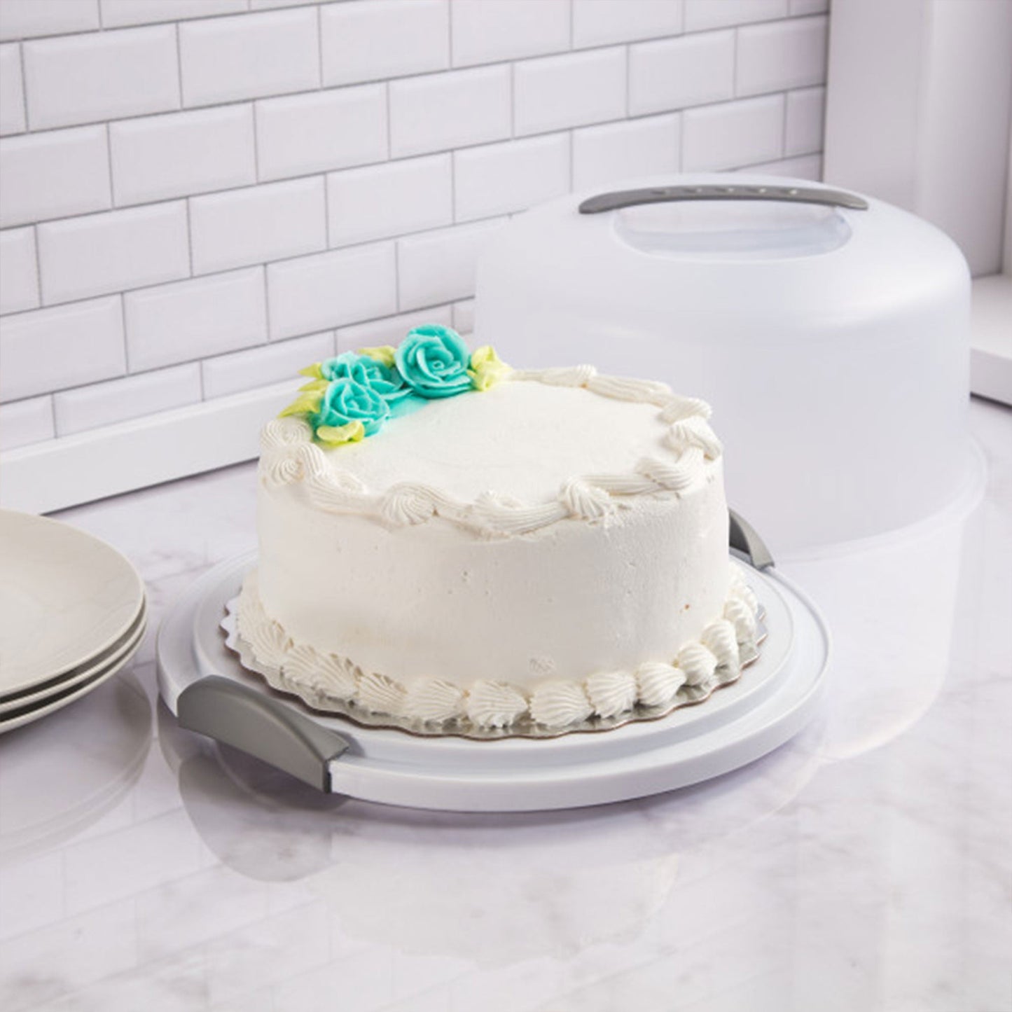 Sterilite Portable Latching Cake Server Carrier Keeper w/ Handles (12 Pack)