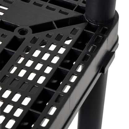 Gracious Living 4 Shelf Fixed Height Medium Duty Storage Rack, 2 Pack, Black