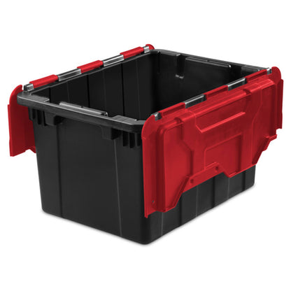 Sterilite 12 Gallon Hinged Lid Industrial Tote, Stackable Storage Bin, 18 Pack