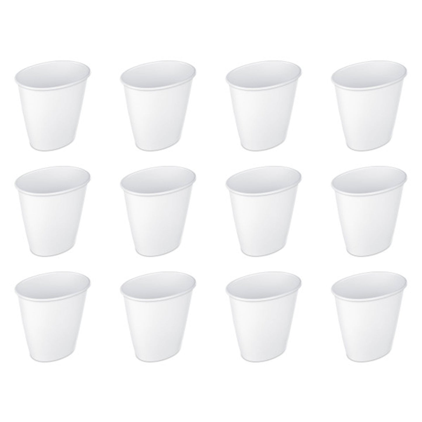 Sterilite Petite 1.5-Gallon Home Oval Vanity Trash Wastebasket, White (12 Pack)